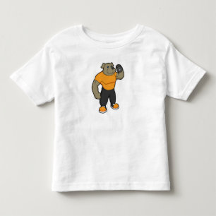 Dog at Fitness with Dumbbell Toddler T-Shirt