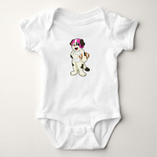 Dog at Football Sports Baby Bodysuit