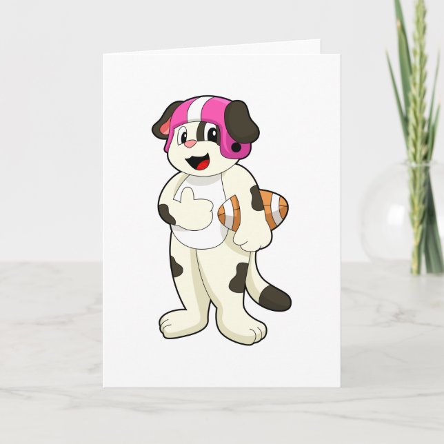 Dog at Football Sports Card (Front)