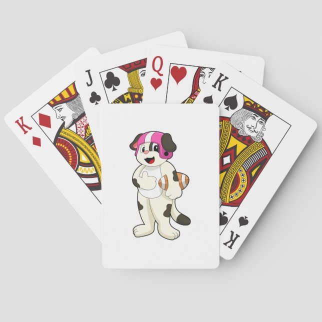 Dog at Football Sports Playing Cards (Back)
