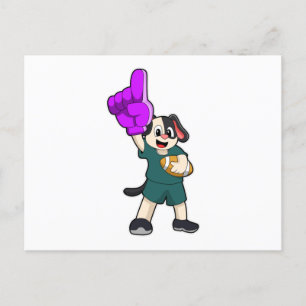 Dog at Football Sports Postcard