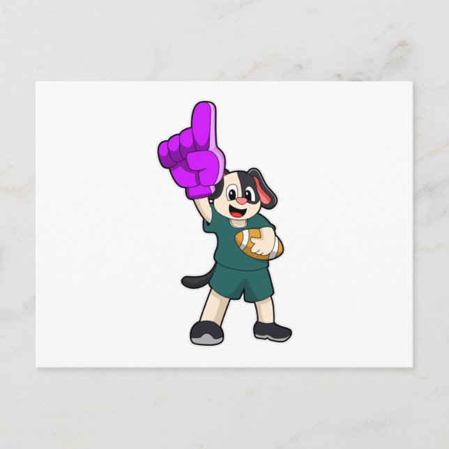 Dog at Football Sports Postcard (Front)