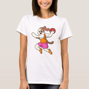 Dog at Handball player with Handball T-Shirt