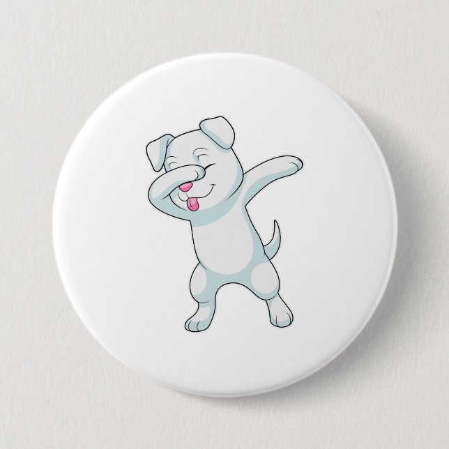 Dog at Hip Hop Dance Dab 7.5 Cm Round Badge (Front)