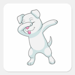 Dog at Hip Hop Dance Dab Square Sticker