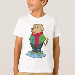 Dog at Ice skating with Ice skates T-Shirt