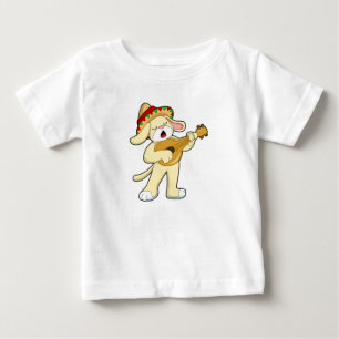 Dog at Music with Guitar Baby T-Shirt