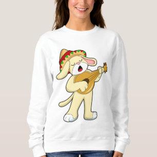 Dog at Music with Guitar Sweatshirt