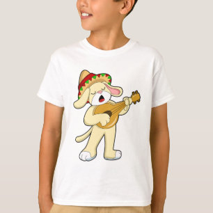 Dog at Music with Guitar T-Shirt