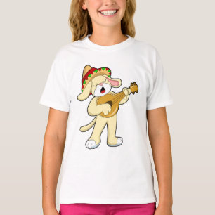 Dog at Music with Guitar T-Shirt