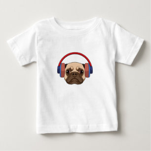 Dog at Music with Headphone Baby T-Shirt
