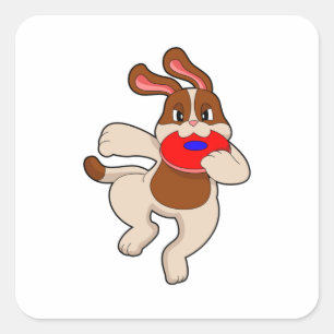 Dog at Playing Square Sticker