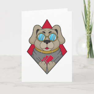 Dog at Poker with Poker cards