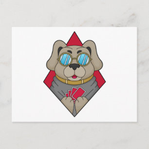 Dog at Poker with Poker cards