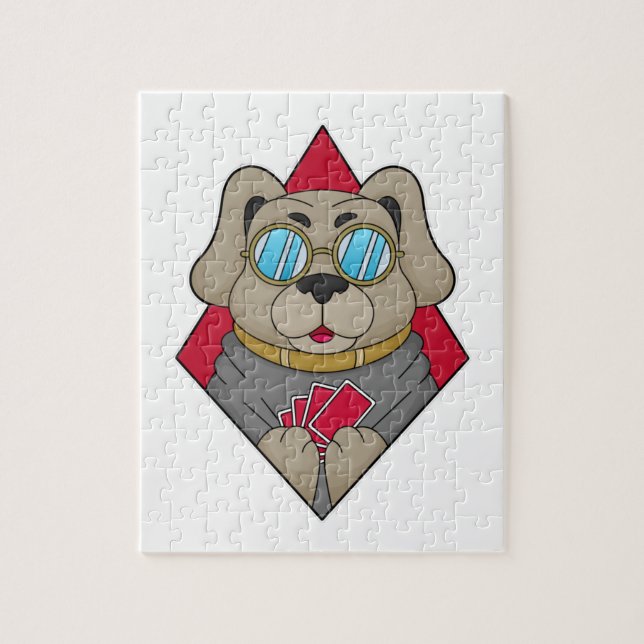 Dog at Poker with Poker cards Jigsaw Puzzle (Vertical)