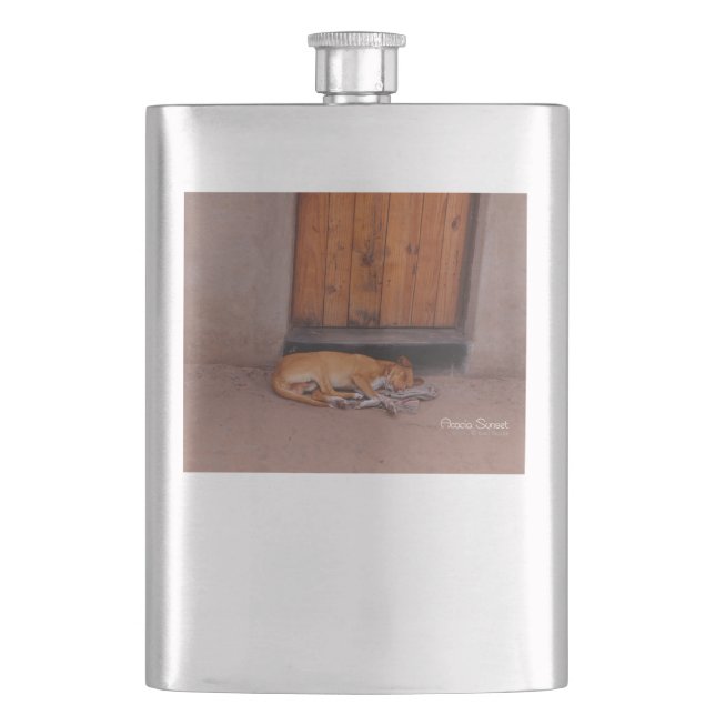 Dog at Rest Hip Flask (Front)