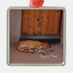 Dog at Rest Metal Tree Decoration