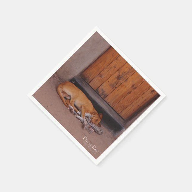 Dog at Rest Napkin (Corner)