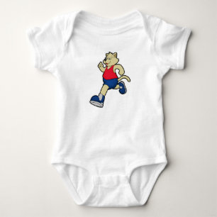 Dog at Running with Glasses Baby Bodysuit