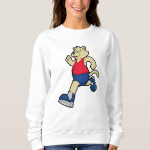 Dog at Running with Glasses Sweatshirt