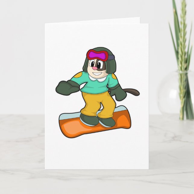 Dog at Snowboard Sports Card (Front)