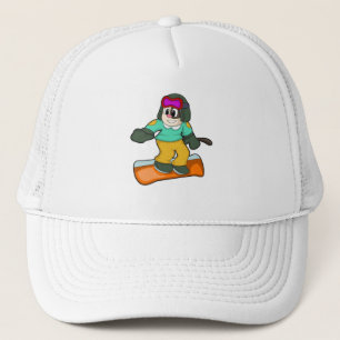 Dog at Snowboard Sports Trucker Hat