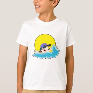 Dog at Swimming with Swim goggles T-Shirt