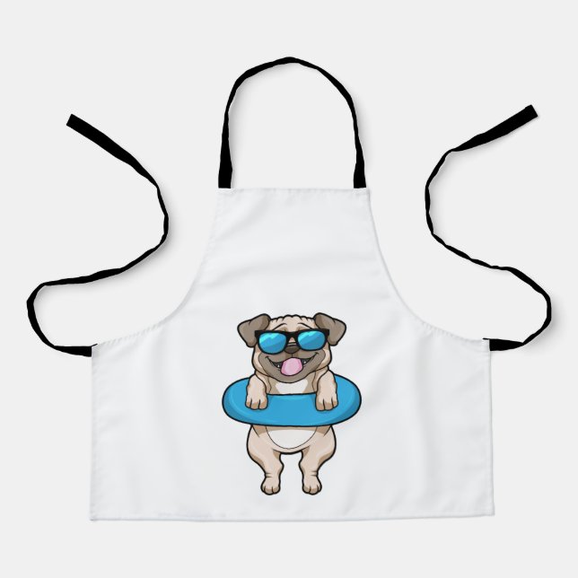 Dog at Swimming with Swim ring Apron (Front)