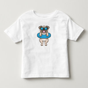 Dog at Swimming with Swim ring Toddler T-Shirt