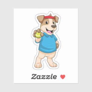 Dog at Tennis with Tennis ball