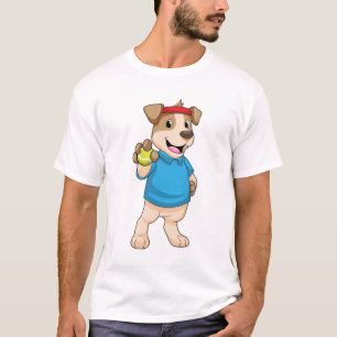 Dog at Tennis with Tennis ball T-Shirt