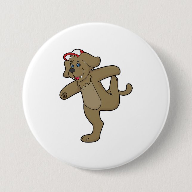 Dog at Yoga Fitness 7.5 Cm Round Badge (Front)