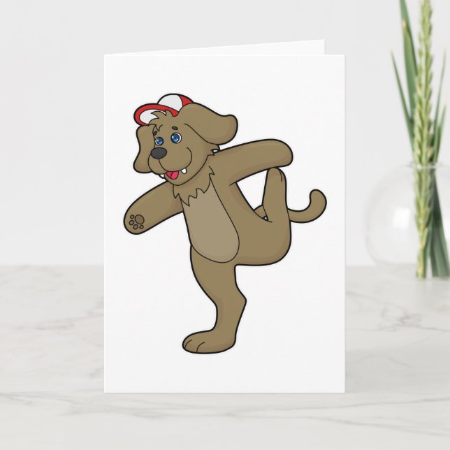 Dog at Yoga Fitness Card (Front)