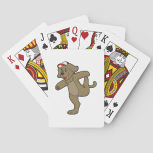Dog at Yoga Fitness Playing Cards