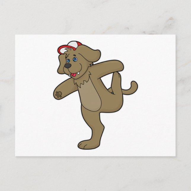 Dog at Yoga Fitness Postcard (Front)