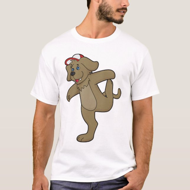 Dog at Yoga Fitness T-Shirt (Front)