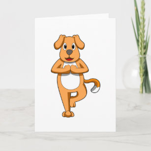 Dog at Yoga Stretching exercises Card