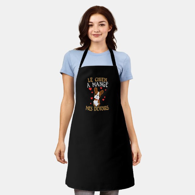 Dog Ate My Homework - Learning French Quote Apron (Worn)