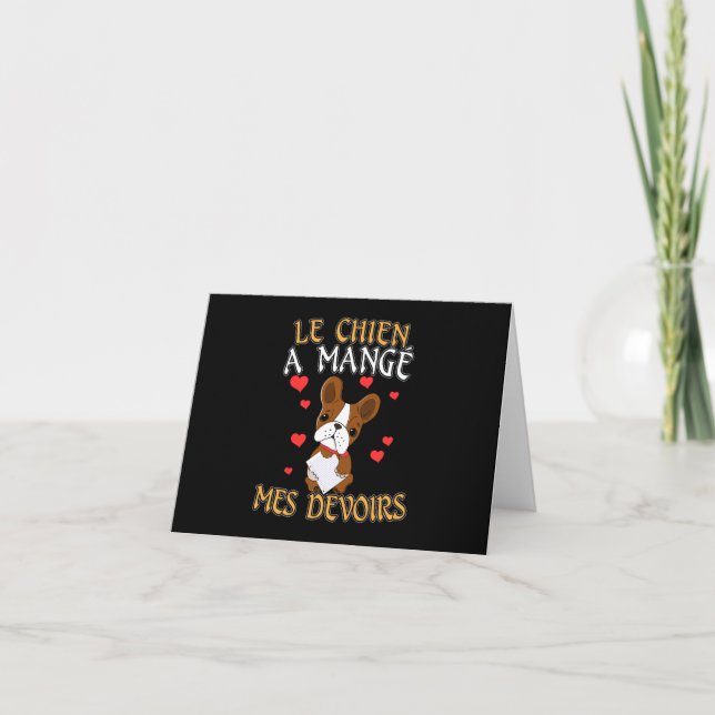 Dog Ate My Homework - Learning French Quote Card (Front)