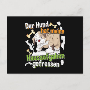 Dog Ate My Homework - Learning German Quote Postcard