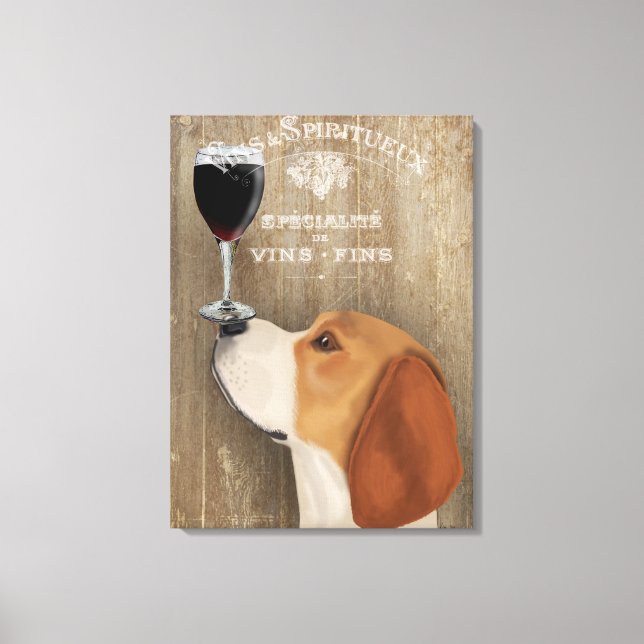 Dog Au Vin Beagle Canvas Print (Front)