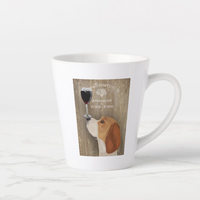 Dog Au Vin Beagle Latte Mug (Right)