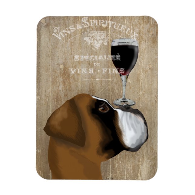 Dog Au Vin Boxer Magnet (Vertical)