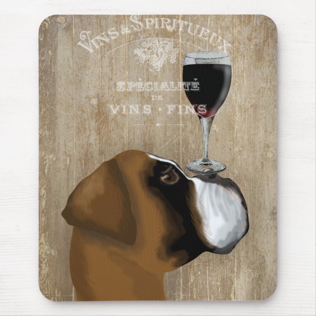 Dog Au Vin Boxer Mouse Mat (Front)