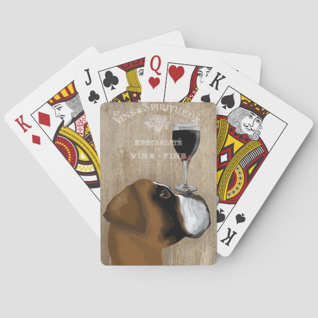 Dog Au Vin Boxer Playing Cards (Back)