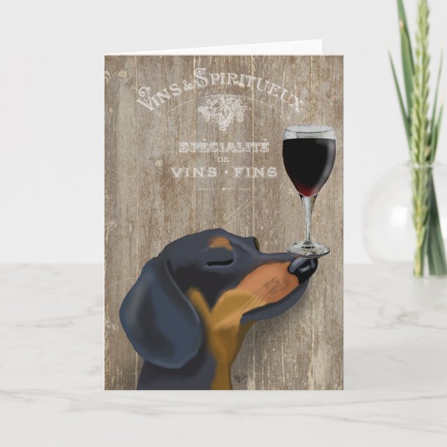 Dog Au Vin Dachshund Card (Front)