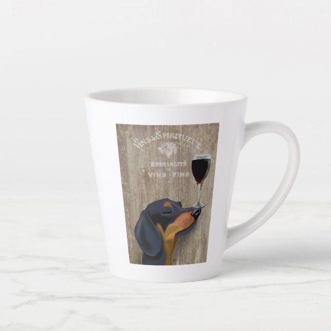 Dog Au Vin Dachshund Latte Mug (Right)