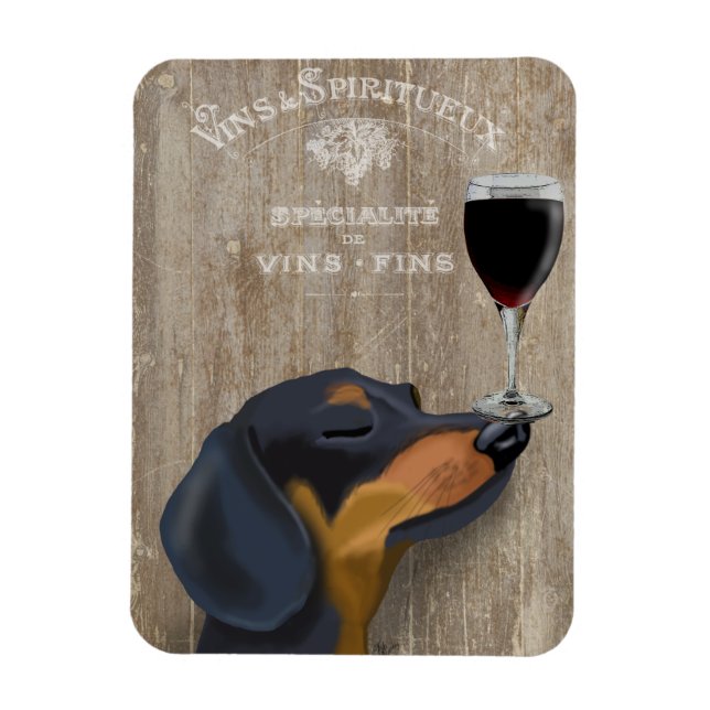 Dog Au Vin Dachshund Magnet (Vertical)