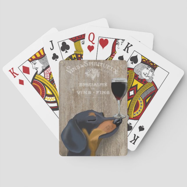 Dog Au Vin Dachshund Playing Cards (Back)