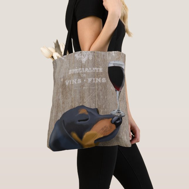 Dog Au Vin Dachshund Tote Bag (Close Up)
